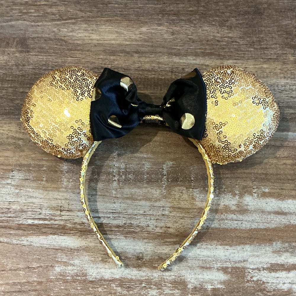 Disney Gold and Black Minnie Mouse Ears Headband